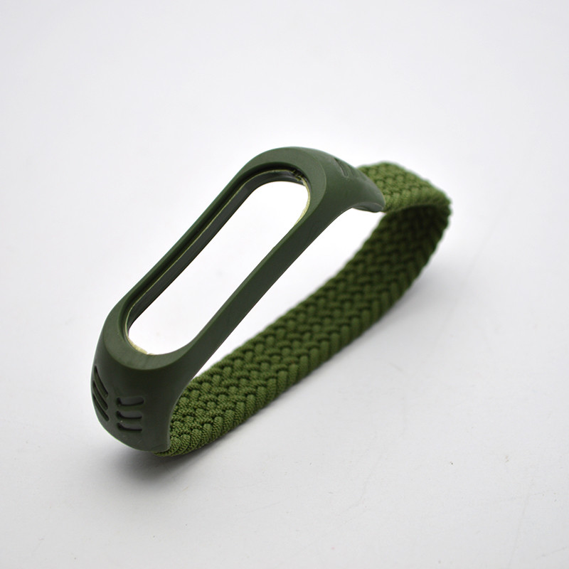Ремінець до Xiaomi Mi Band 5/Mi Band 6/Mi Band 7 Nylon Design Solo Loop Khaki Хакі Зелений