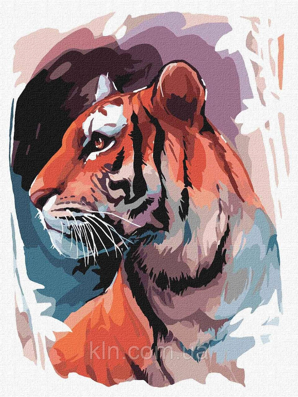 Картина за номерами Ідейка "Погляд тигра" (арт. KHO4233) 40*30 см без коробки