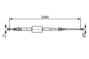 BOSCH 1987477787 — Трос ручка на Рено Меган 2 (універсал) K9K 1.5 dci, K4M 1.6 i 16V, фото 2