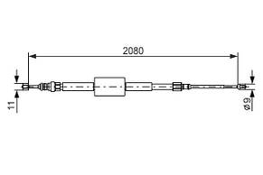 BOSCH 1987477787 - Трос ручника на Рено Сценик II K9K 1.5dci, K4M 1.6i 16V, фото 3