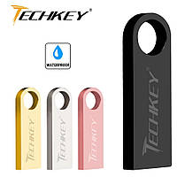 USB флеш накопитель TECHKEY 64Гб. Корпус металл. Золотой цвет