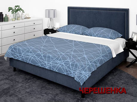 Тканина для постільної білизни Бязь "Gold" Lux GL3676blue (50м) абстракція на блакитному, фото 1