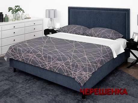 Тканина для постільної білизни Бязь "Gold" Lux GL3676grey (50м) абстракція на сірому, фото 1