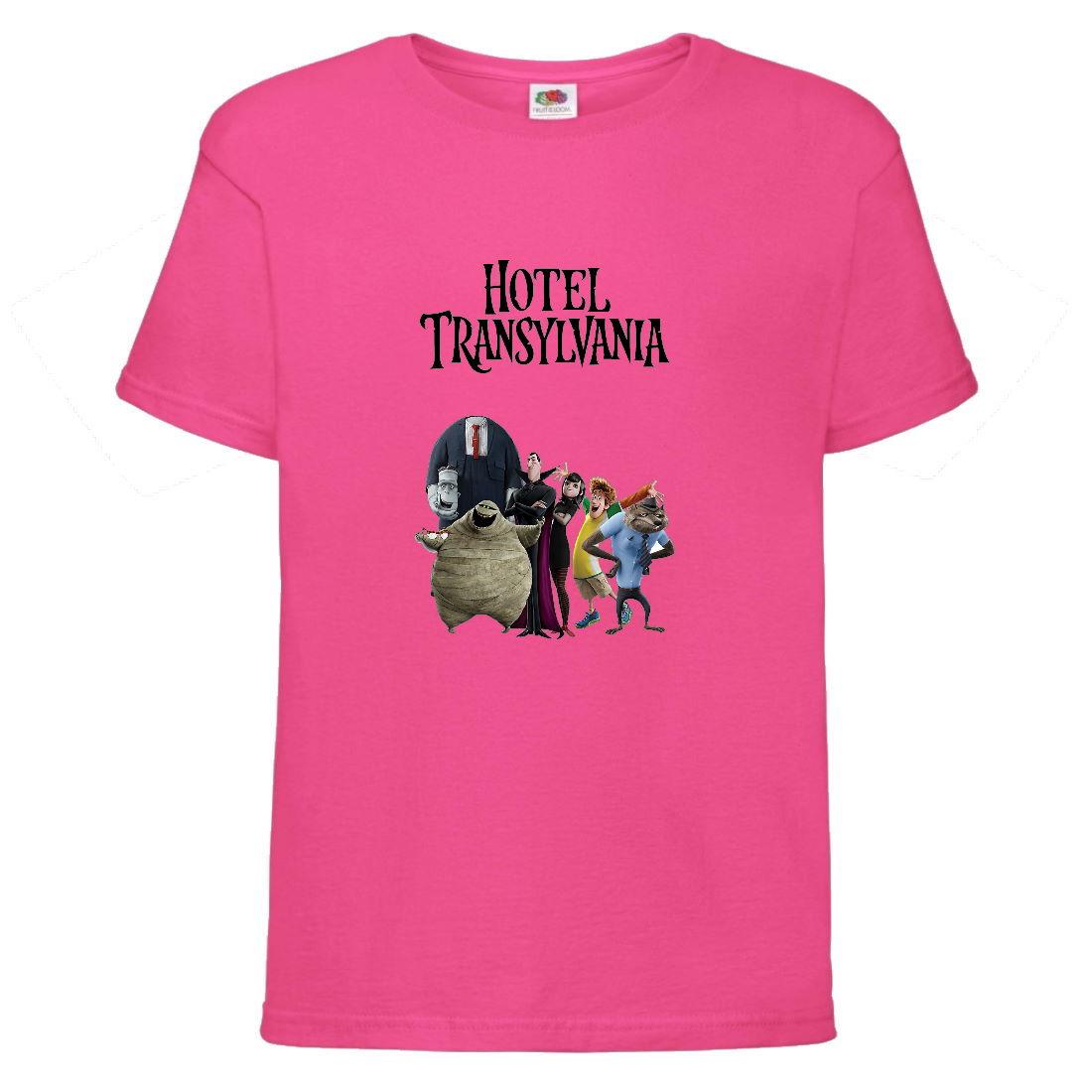 Футболка дитячої Монстри на канікулах 006 (MON-006) малінова 104-116-128-140-152-164, фото 1