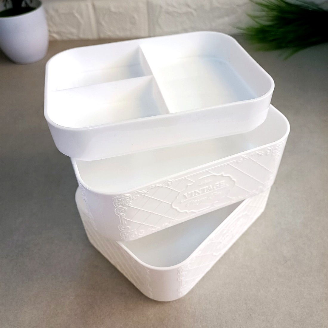 Скринька-органайзер 3-секційний для косметики, рукоділля, біжутерії