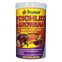 Сухой корм для аквариумных рыб Tropical в палочках «Cichlid & Arowana Medium Sticks» для плотоядных цихлид 1 л