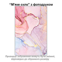 Покриття для столу, м'яке скло з фотодруком, Кольоровий мармур 60 х 100 см (1,2 мм), фото 5