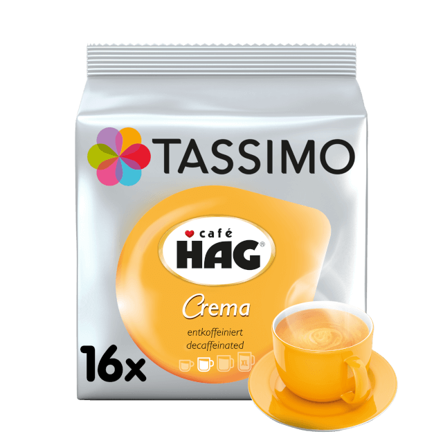 Кава в капсулах Тассімо — HAG Crema dec БЕЗ КОФЕЇНА (16 порцій)