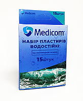 Набор пластырей MEDICOM® водостойкая, 15 пластырей на полимерной основе, прозрачные