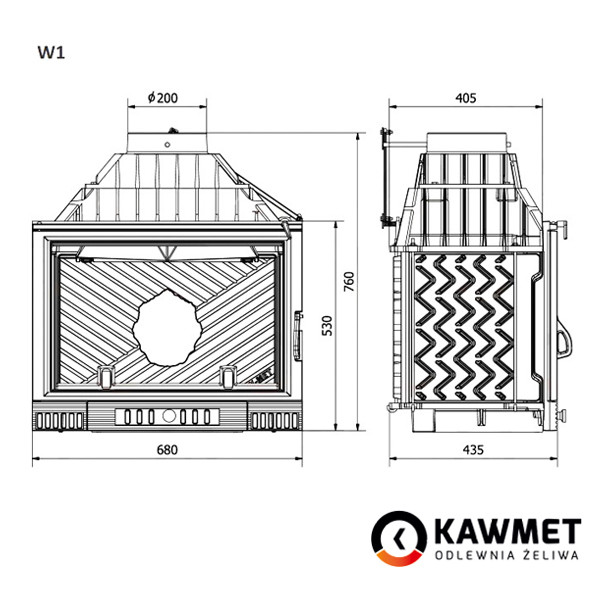 Каминная топка KAWMET W1 Herb (18 kW) - фото 3 - id-p1663778643