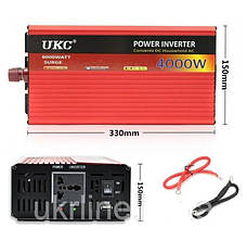 Перетворювач постійного струму 4000W UCK-4000W AC\DC інвертор для автомобіля 12В-220В, фото 4