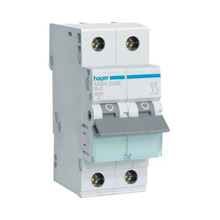 Автоматичний вимикач Hager двополюсний 2p B-40A MBN240E, фото 1