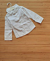 Школьная рубашка коттоновая детская для мальчика 3-6 лет,цвет белый