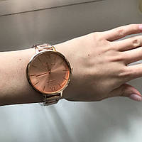 Женские часы браслет розовое золото кварцевые