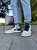 Чоловічі кросівки Nike Air Jordan 1 High Retro Ice Cream White Blue Джордани високі кремові шкіра демісезон, фото 3