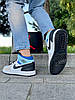 Чоловічі кросівки Nike Air Jordan 1 High Retro Ice Cream White Blue Джордани високі кремові шкіра демісезон, фото 5
