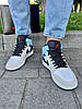 Чоловічі кросівки Nike Air Jordan 1 High Retro Ice Cream White Blue Джордани високі кремові шкіра демісезон, фото 8
