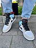 Чоловічі кросівки Nike Air Jordan 1 High Retro Ice Cream White Blue Джордани високі кремові шкіра демісезон, фото 9