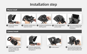 Телесуфлер для смартфона і камери Pronstoor Mini Teleprompter, фото 6