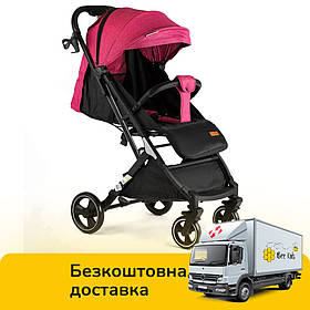Коляска прогулянкова дитяча (підсклянник, телескопічна ручка) JOY Comfort L-20115 Рожевий