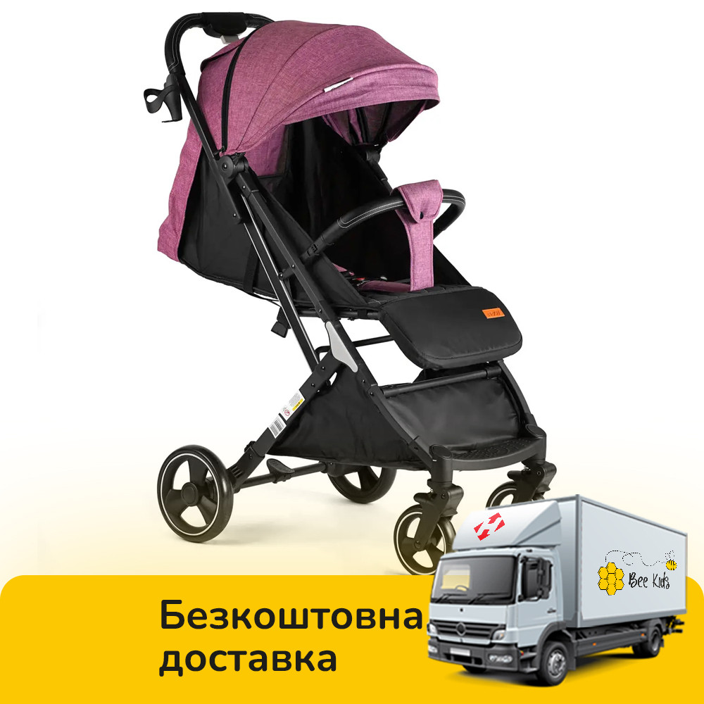 Коляска прогулянкова дитяча (підсклянник, телескопічна ручка) JOY Comfort L-30201 Фіолетовий, фото 1
