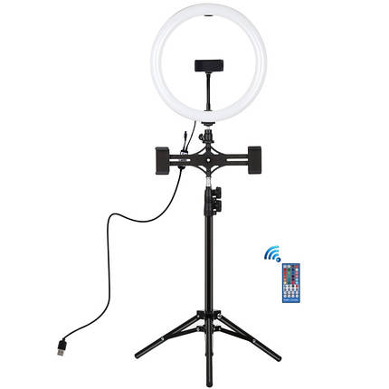 Кільцеве світло зі стійкою Puluz PKT3068B RGBW 30 см (30W), фото 1