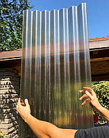 Прозорий пластиковий шифер ELYPLAST Стандарт гофрований (Бронзовий), ширина 1.5 м, фото 2