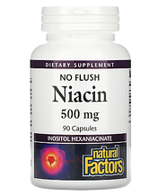 Natural Factors No Flush Niacin 500 mg 90 Caps