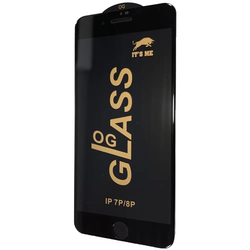 Захисне скло Glass OG на айфон 7 Plus, 8 Plus чорне