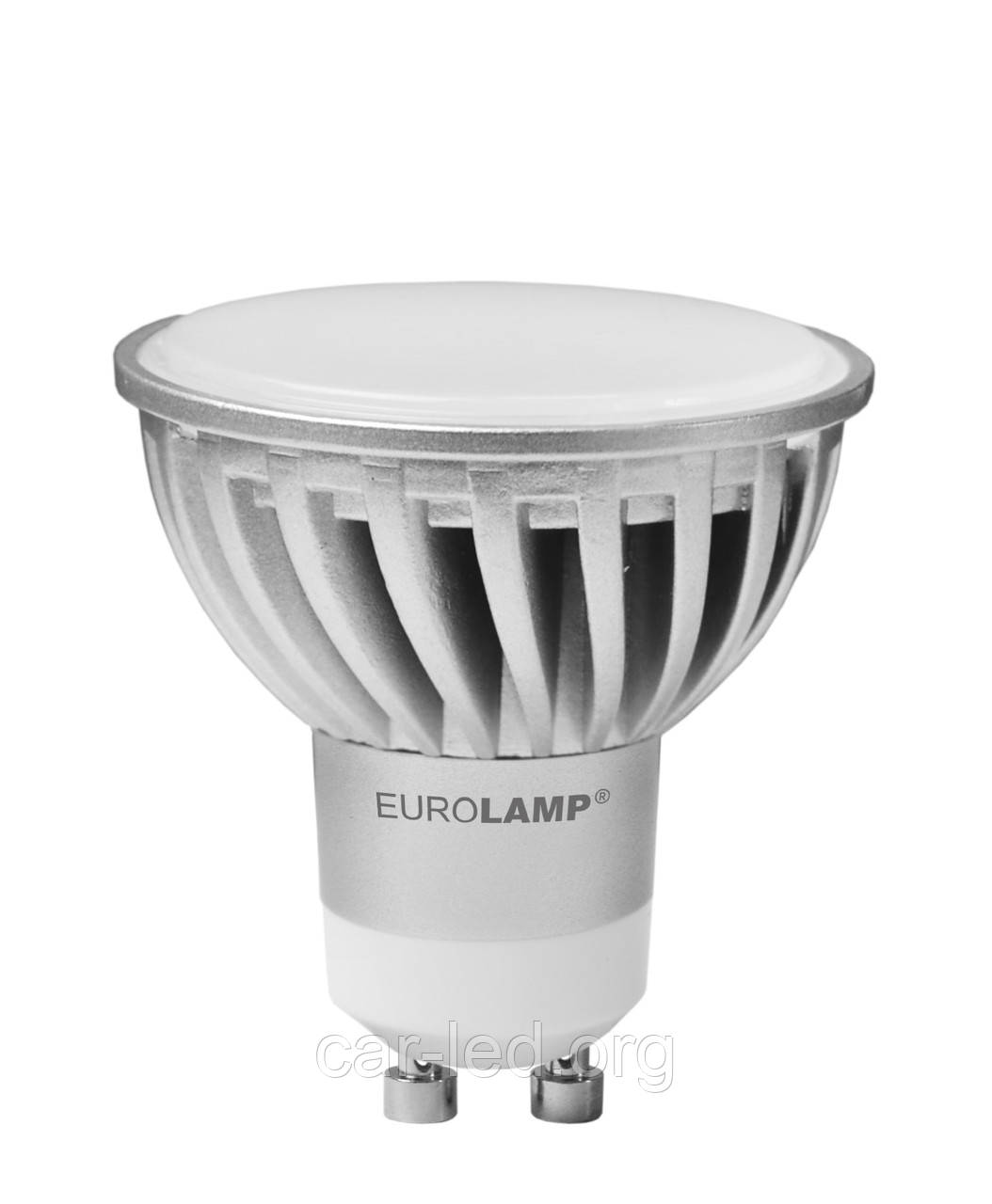 LED лампа GU10 220VAC MR16 5W(550lm) 3000K EUROLAMP Chrome