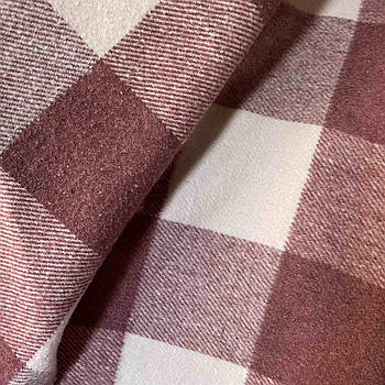 Пальтова тканина Біла з коричневим