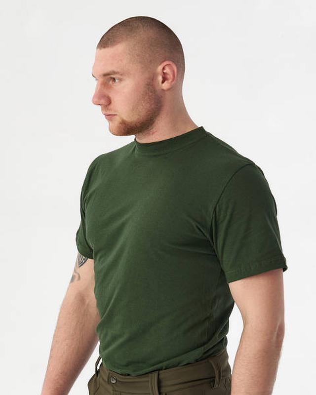 Футболка чоловіча зсу військова олива х/б тактична літня для ТРО ЗСУ НГУ ВСУ армійська 1640970608, фото 1