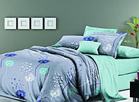 Комплект натурального постельного белья набор Двуспальный бязь голд Gold Lux Пакистан BLUE DANDELION 45-2S
