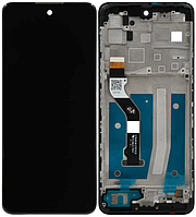Дисплей модуль тачскрин Motorola XT2133-2 Moto G60s черный оригінал c рамкой
