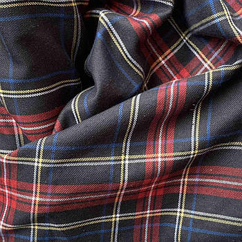 Костюмна (брючна) тканина Шотландка Червоний з темно-синім No2