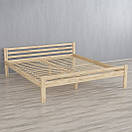 Велике Двоспальне Ліжко із соснової деревини, фото 2