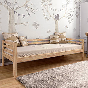 Односпальне Ліжко із соснової деревини з бортиком