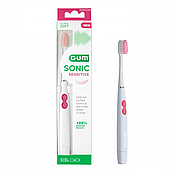 Зубна щітка GUM SONIC Sensitive (біла з рожевим)