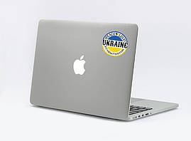 Патріотична наклейка на ноутбук / планшет / телефон "Ukraine. Peace. Love" ЖБ 7х7 см