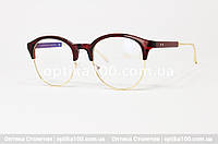 Женская коричнево-золотистая оправа для очков для зрения. Металл с пластиком