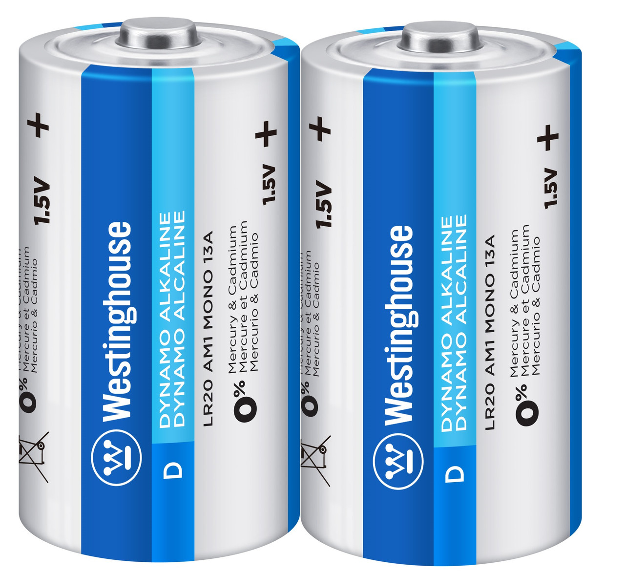 Лужна батарейка Westinghouse Dynamo Alkaline D/LR20 2шт/уп shrink, фото 1