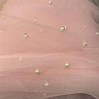 Сітка з перлами стрейч Рожевий світлий, фото 4