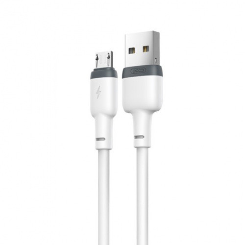 Кабель XO NB208 Liquid Silicone USB - MicroUSB 2.1A/1m (Білий)