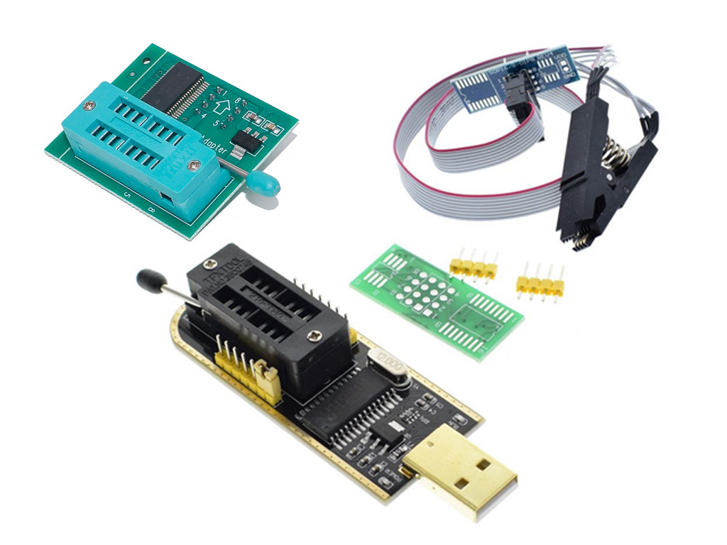 CH341 программатор EEPROM с прищепкой SOP8 SOIC8 и 1.8V адаптер, фото 1