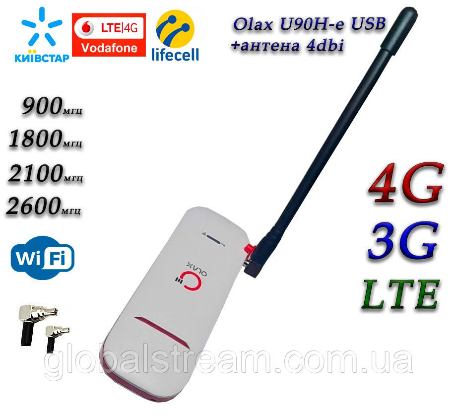 Мобільний модем 4G LTE 3G Wi-Fi роутер Olax U90H-E USB та антена 4G(LTE) на 4 db, фото 1