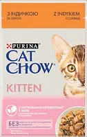 Влажный корм для котят Пурина Кет Чау паучи Purina Cat Chow Kitten с индейкой и цукини 85г