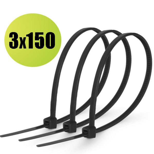 Стяжка кабельна, універсальна, 3*150, нейлон, чорна (100шт/уп), фото 1
