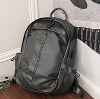 Большой мужской городской рюкзак качественный Черно-серый