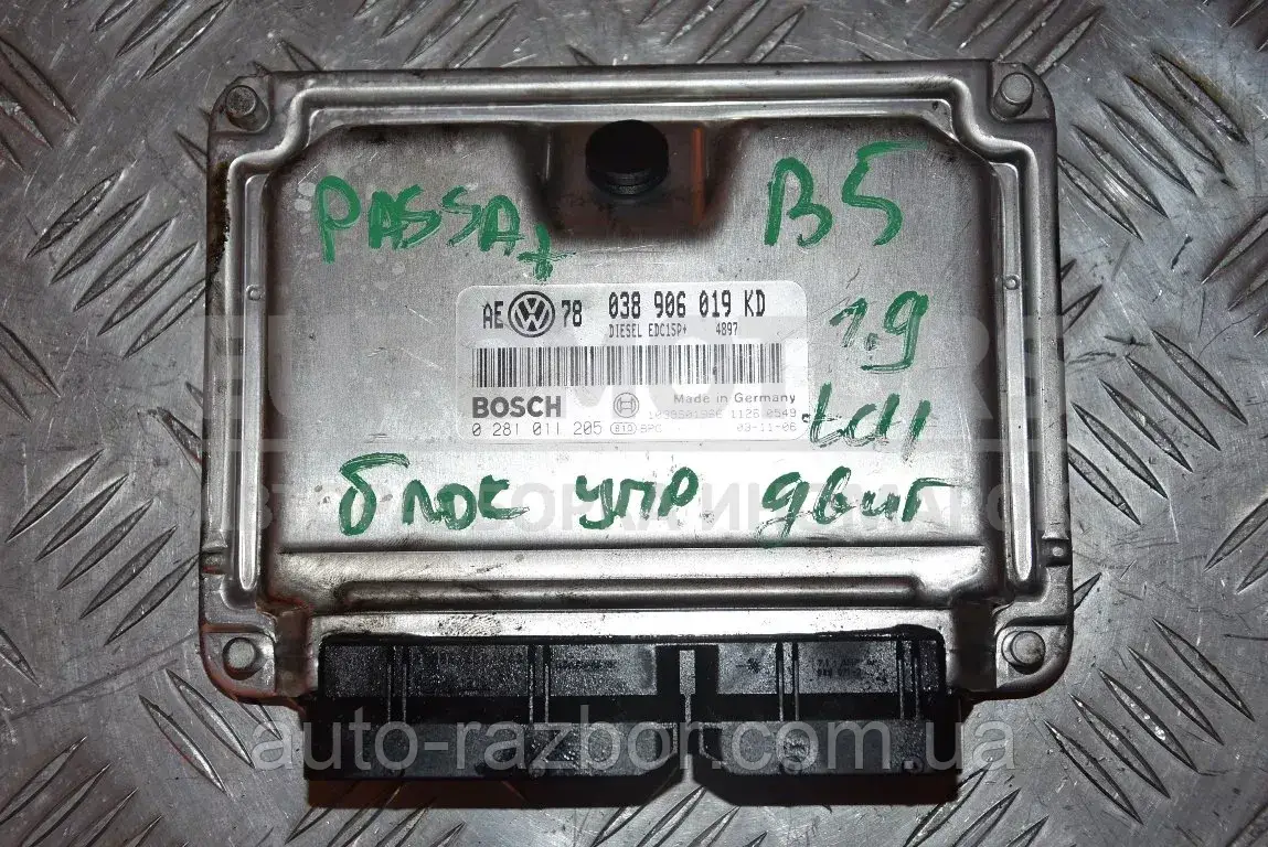 Блок керування двигуном VW Passat 1.9tdi (B5) 1996-2005 038906019KD 116603