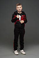 Cпортивный костюм детский для мальчика подростка утепленный зимний на флисе Owen Оранжевый модный на зиму 134, Бордовый